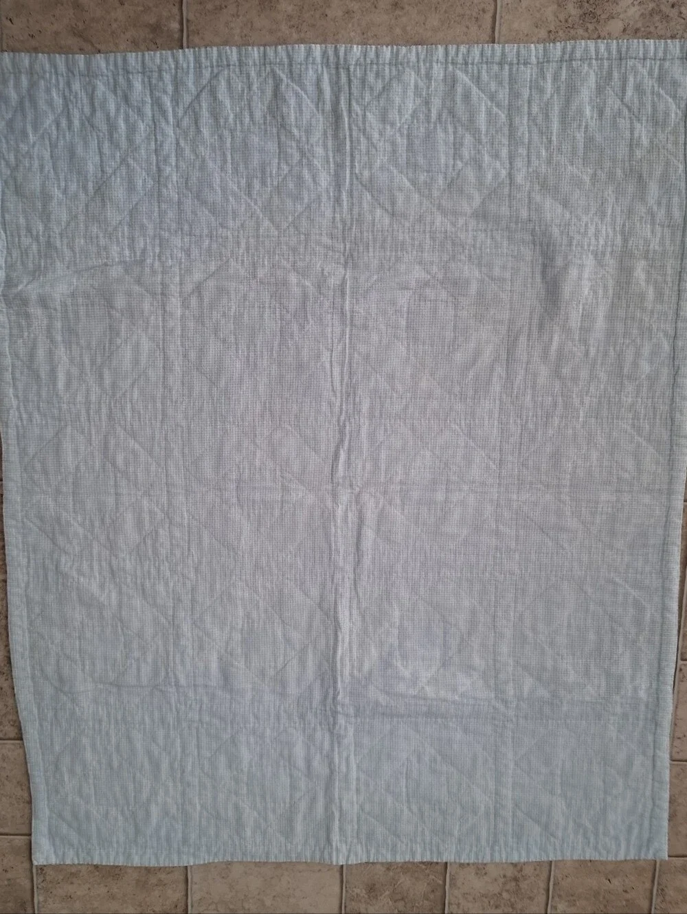 Handmade Baby Crib Patchwork Quilt Blue Flannel Back Lap Cottage Grandma Core